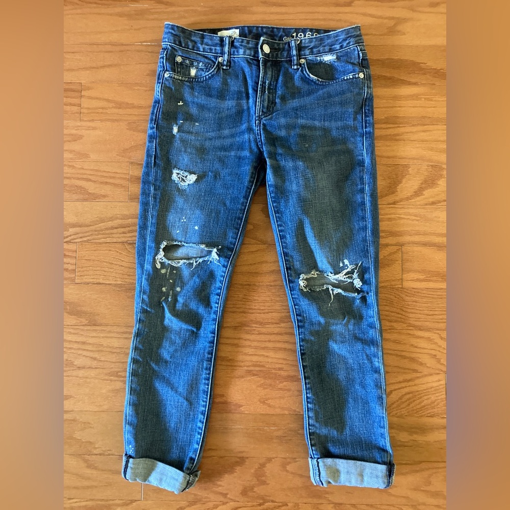 GAP distressed crop jeans